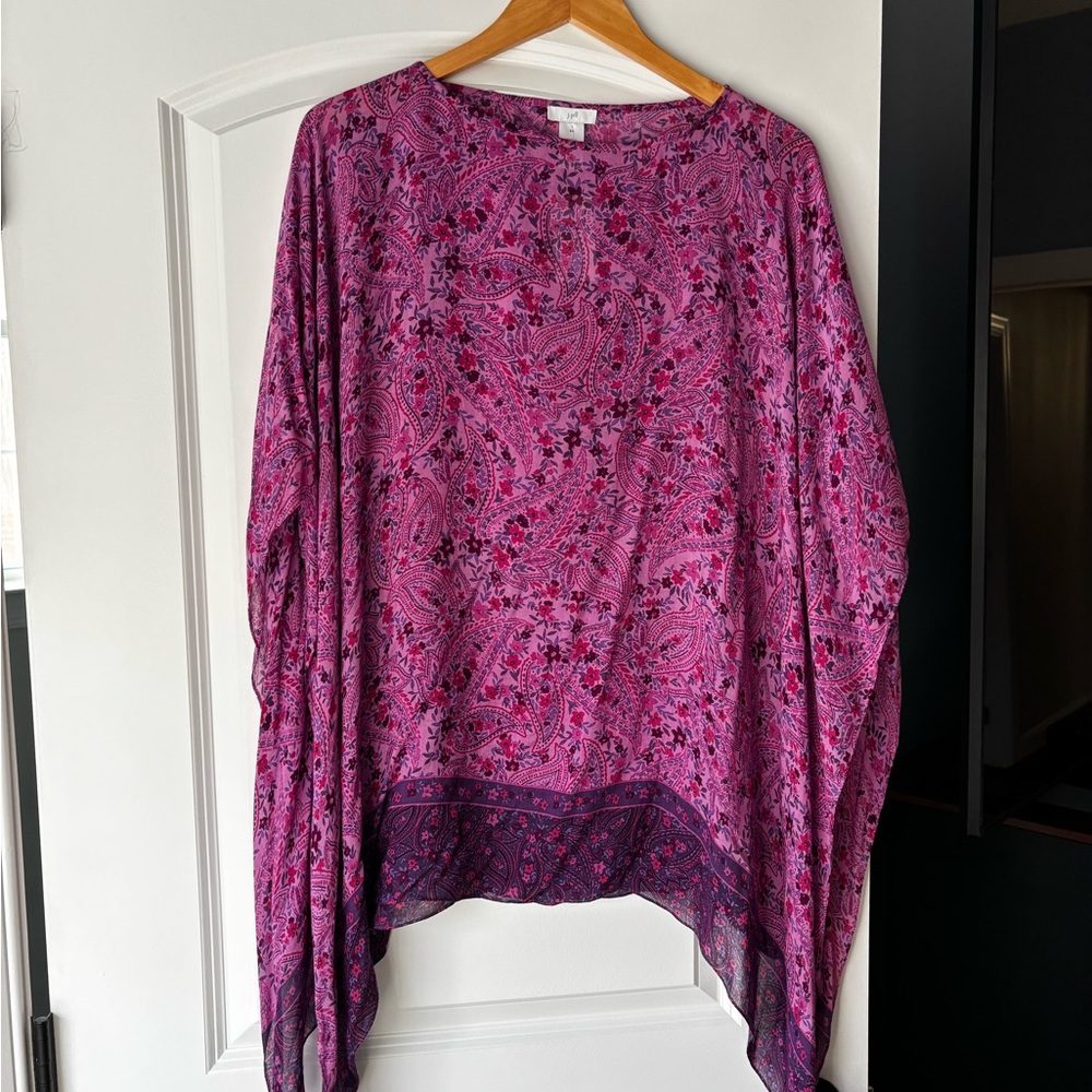 NWT J. Jill Paisley Poncho Top